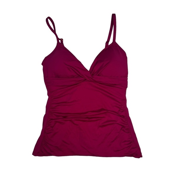 NWT Ralph Lauren Slimming Ruched Tankini Top Size 10 - Picture 1 of 9